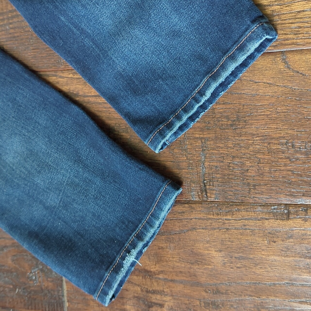 FREE PEOPLE I Slim/Skinny Fit Dark Blue Denim Jean Century Overalls, 26 - Picture 11 of 15
